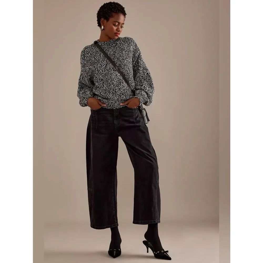 New Anthropologie Pilcro Heritage Curve Mid-Rise Barrel Jeans Size 28